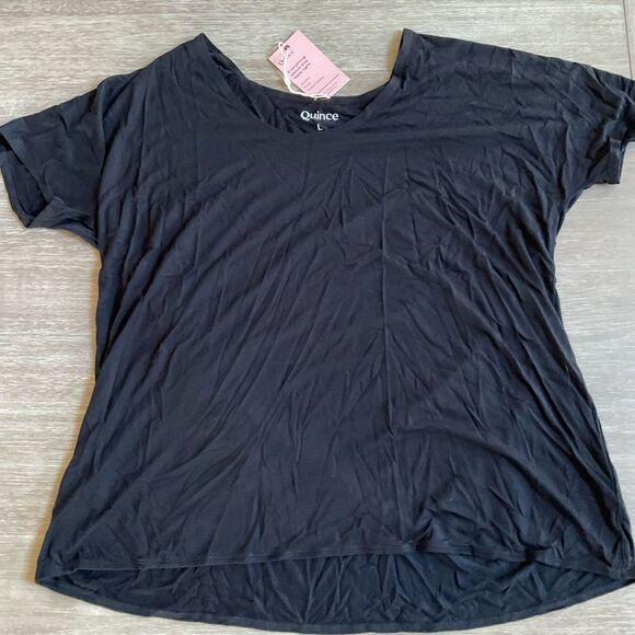 Quince Striped Women's Tops 2 pack Black/White size L NWT in packaging - Picture 16 of 16